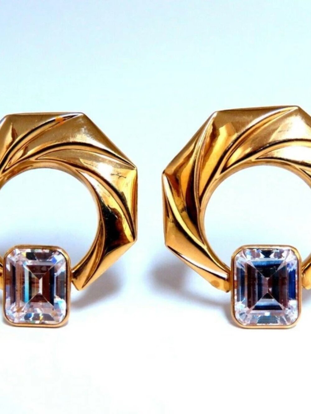 20ct Emerald Cut CZ Earrings 14(20ct Emerald Cut CZ Earrings*